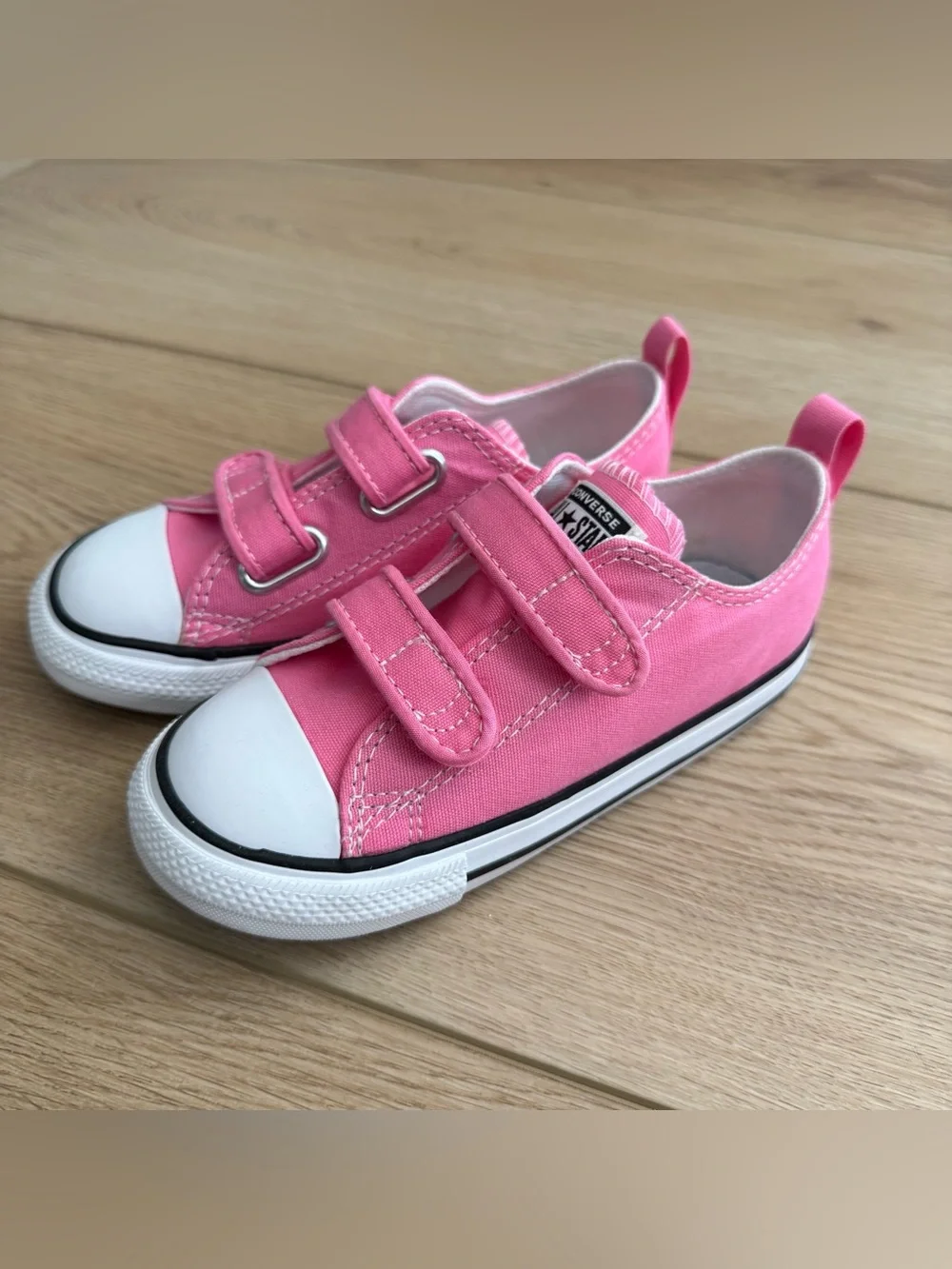 Converse Kids Pink Velcro Low Top Sneakers